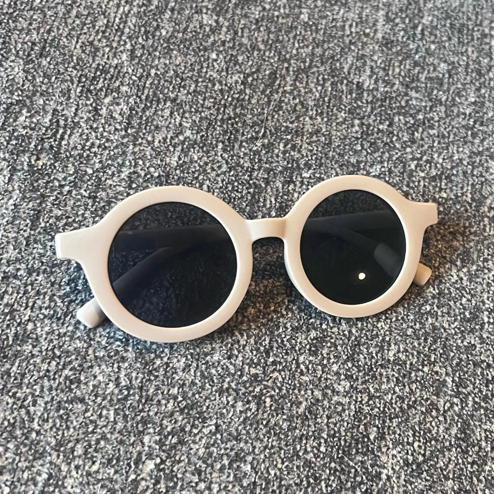 Round Cream Toddler Sunglasses